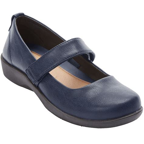 navy blue comfortable flat shoes.